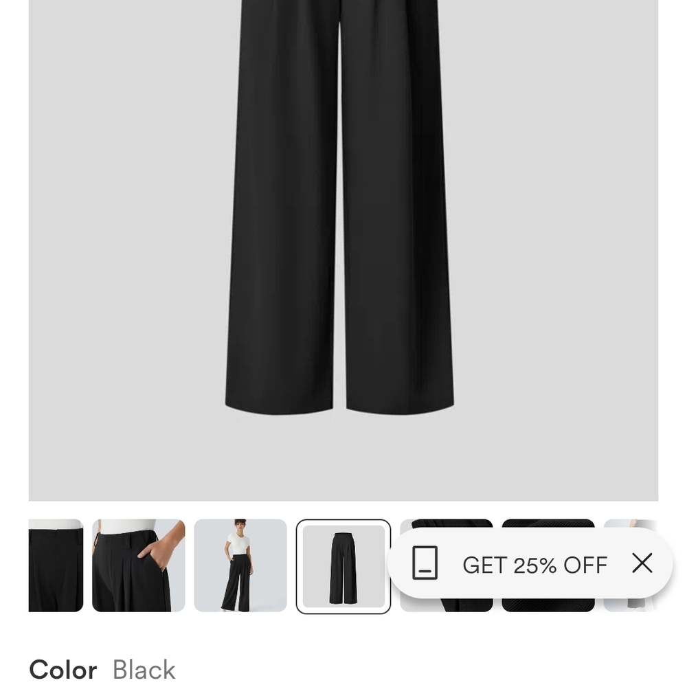 HALARA Elegant Black Wide-Leg Pants